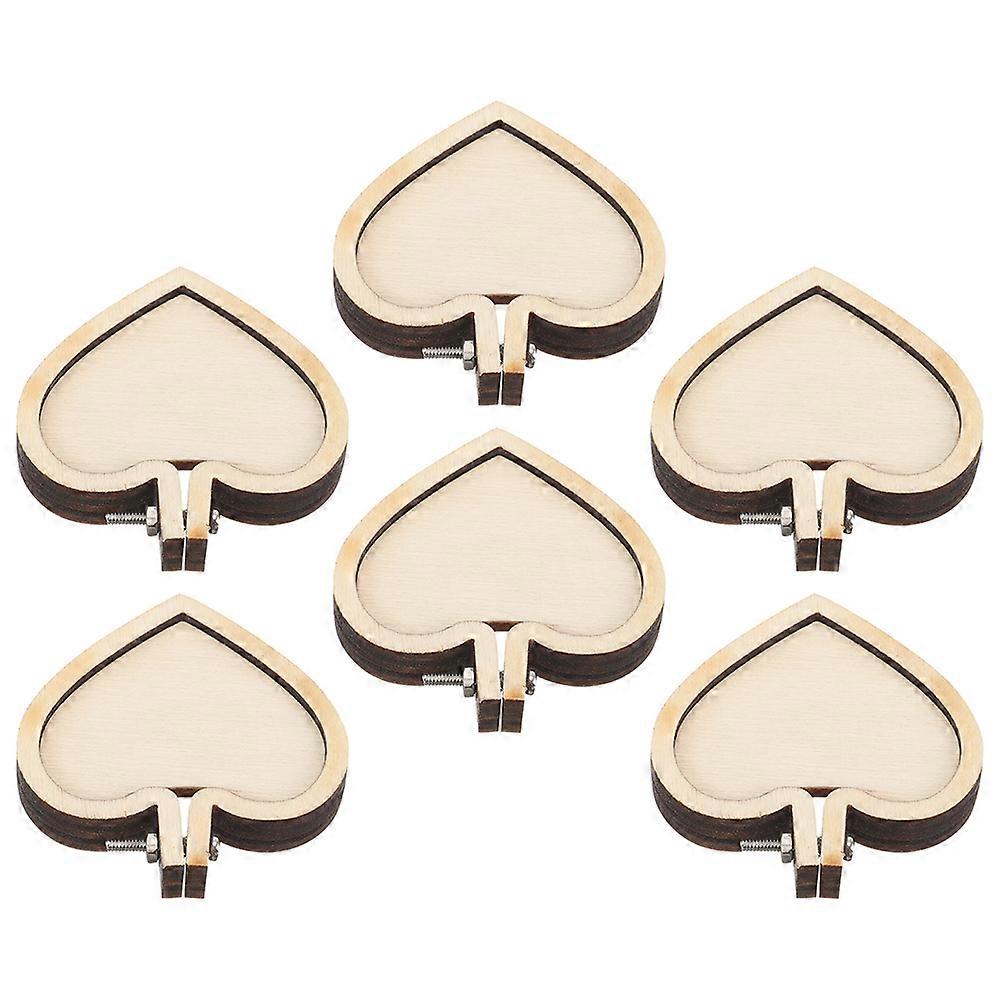 Mini Embroidery Hoop Wood Ring for Decoration 6Pcs Small Frames