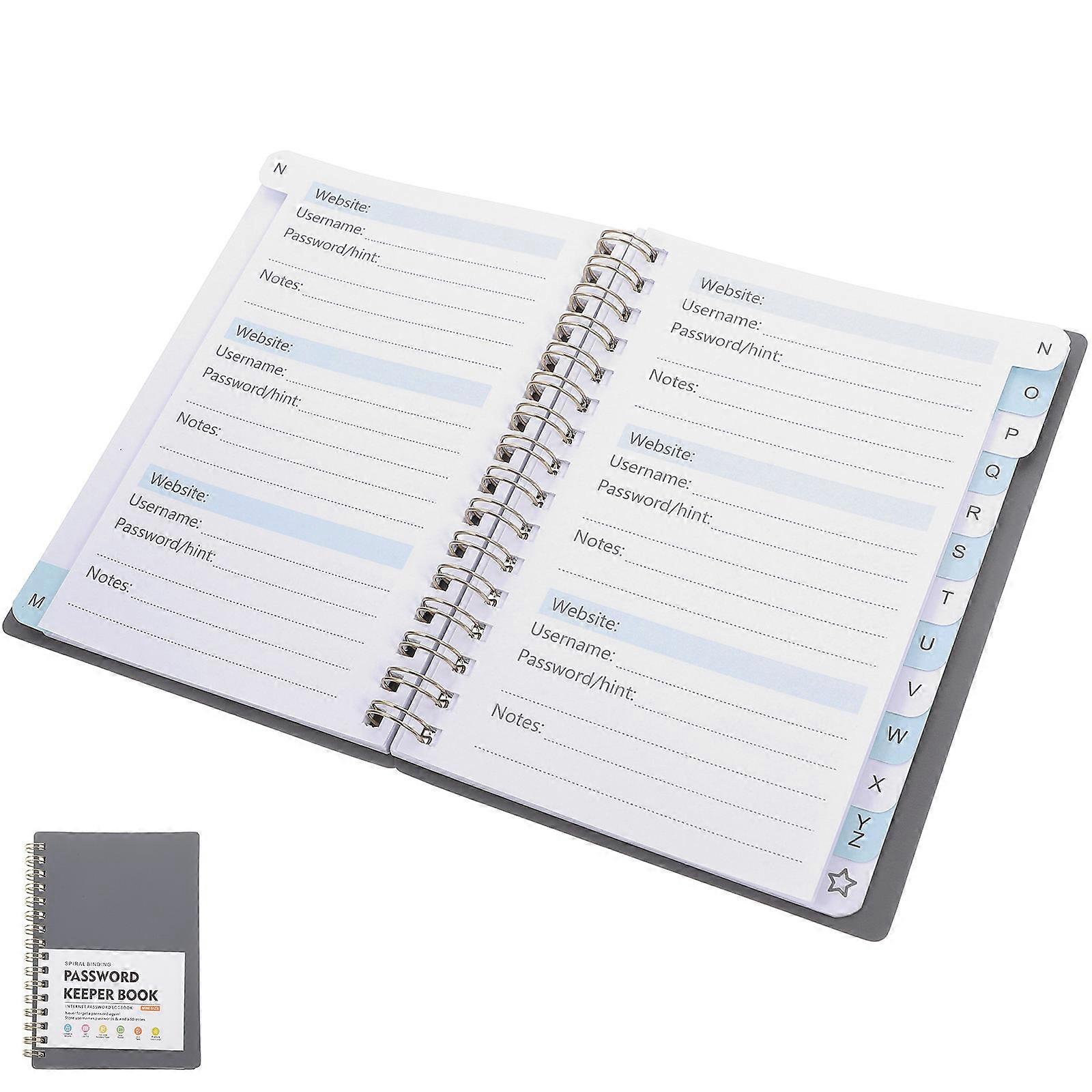 Password Book with Alphabetical Tabs for Secure Password Record
