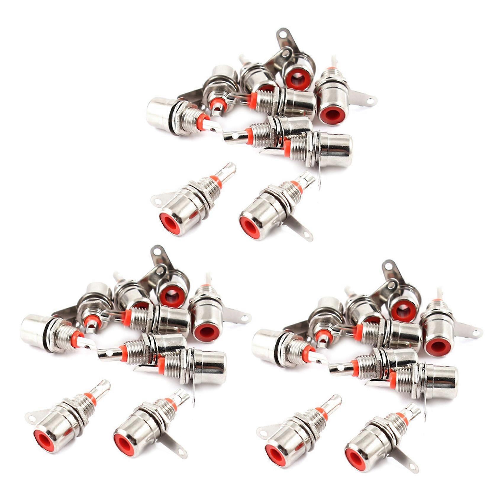 RCA Phono Chassis Panel Mount RCA Female Connector Socket 30 Pcs