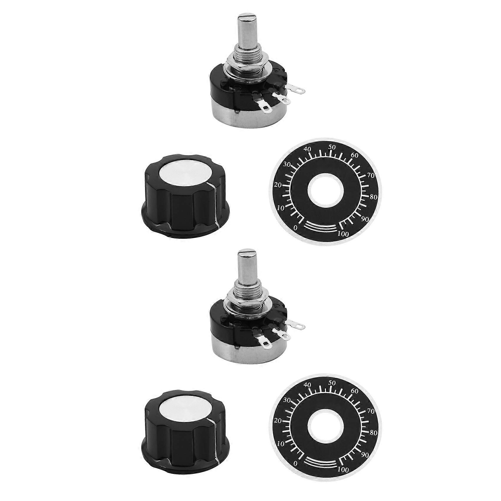 2X Rotary Carbon Potentiometer with Diameter with Knob, RV24YN 20S B103 10K Ohm