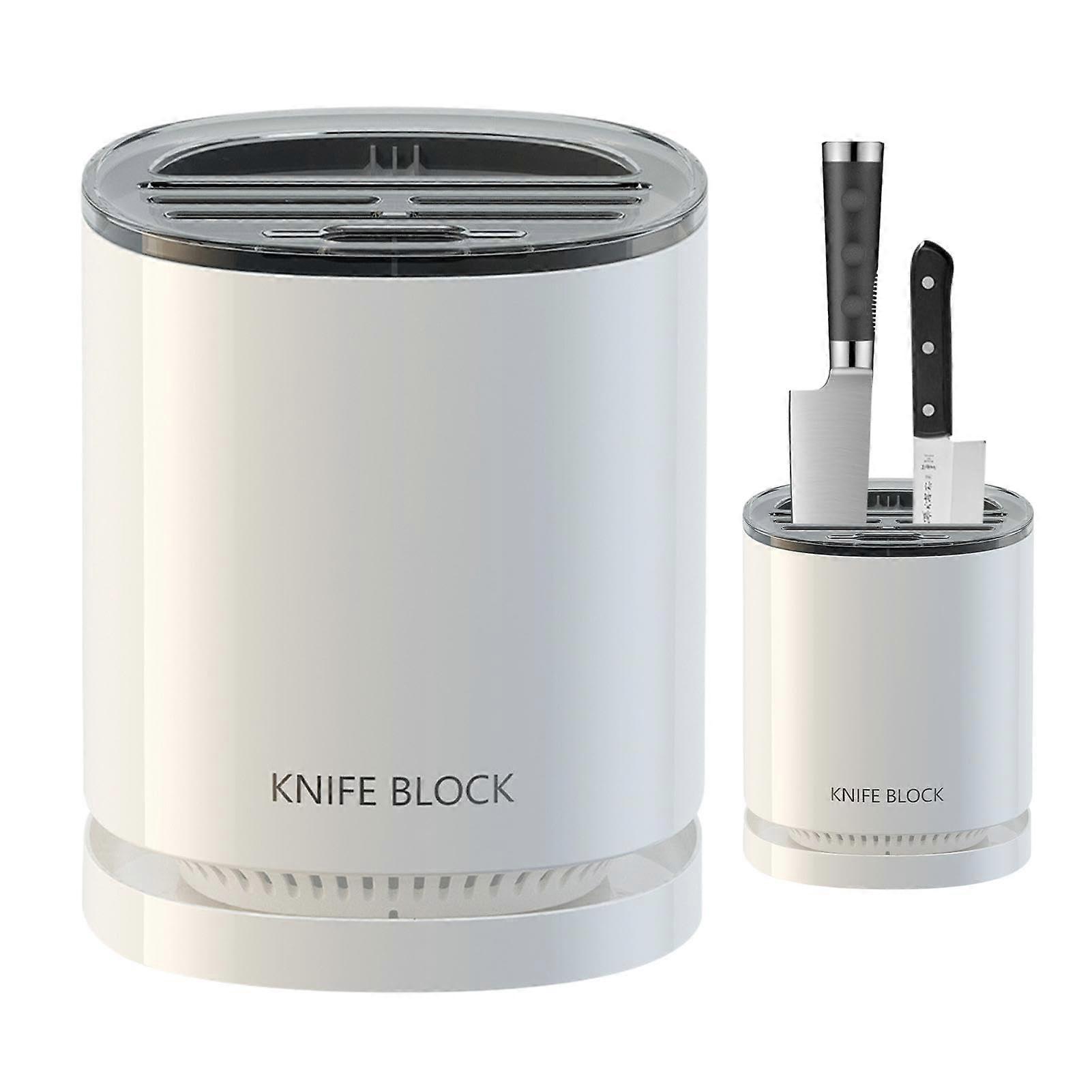 Rotating Knife Block with 360° Swivel Design, NonSlip Base Kitchen Utensil and Cutlery Holder