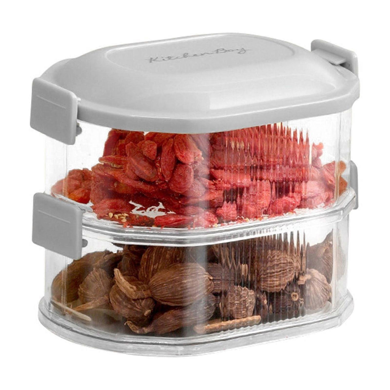 Food Storage TOStackable Kitchen Storage Box Seasoning Containers Stackable Kitchen Condiment Jars With Lids for All Condiments