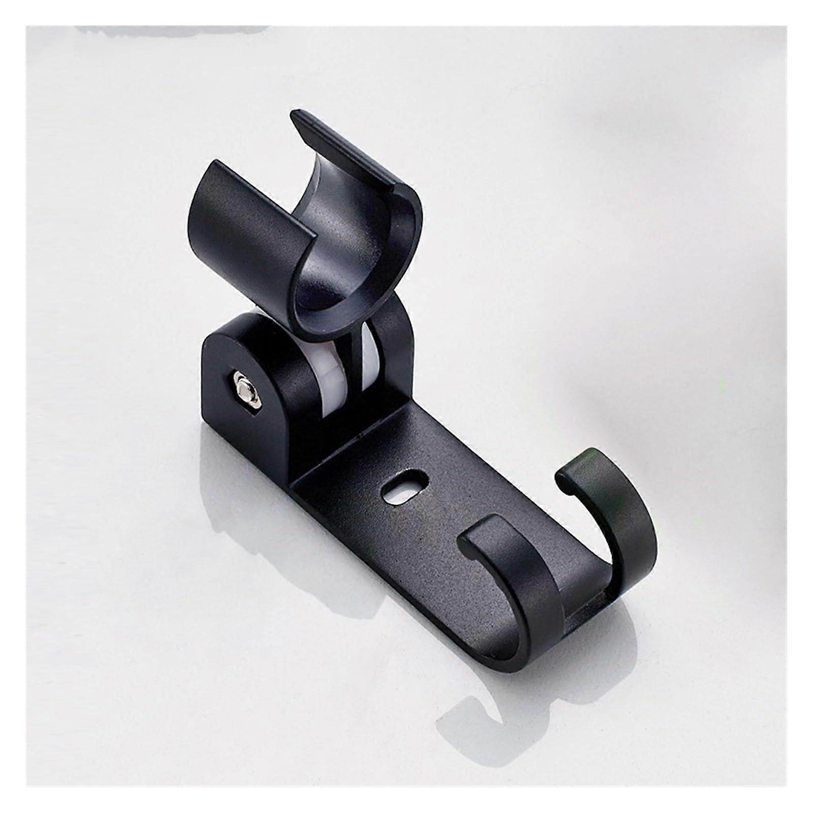 Black Aluminum Handheld Shower Holder, Wall Mounted Secure Bracket with Modern Black Finish