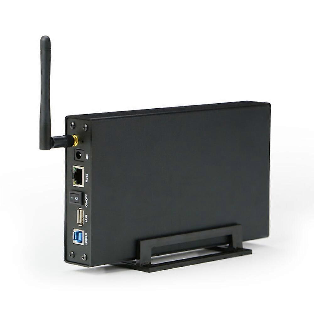 Portable 3.5 Inch Compatible with HDD SSD Enclosure Portable USB3.0 Rj45 Ethernet NAS Network Streaming Server Stor