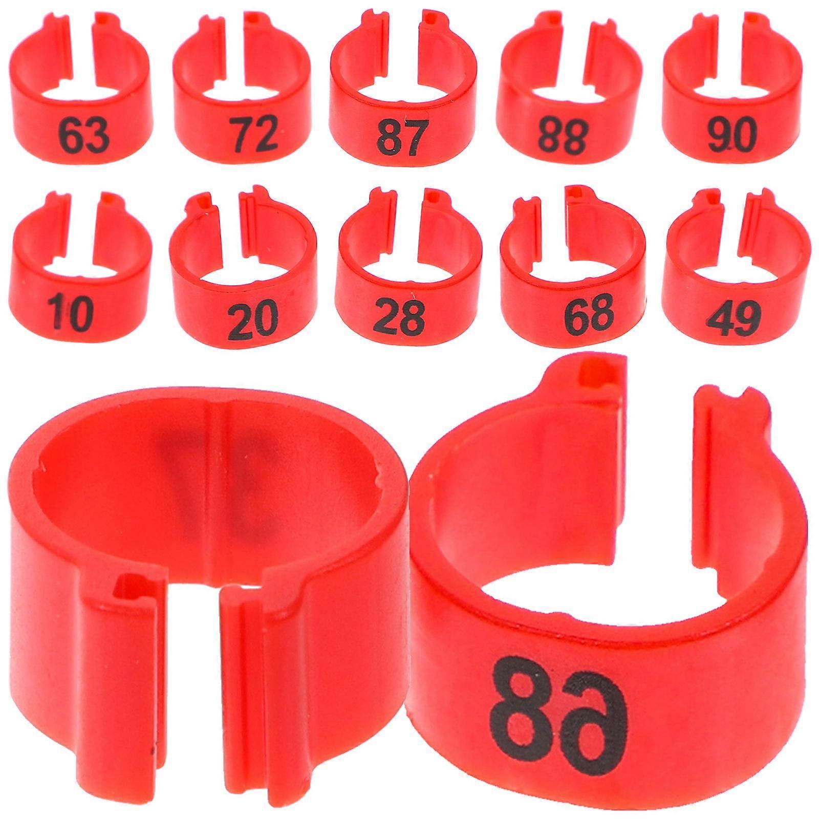 100 st. duvbenringar numrerade fågelbensband privata duvmarkörer identifieringsbensband