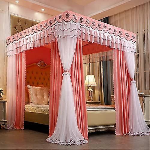 King Size Mosquito Net Canopy with Stand, ThreeDoor Bed Canopy for Adults, Elegant DoubleLayer Design