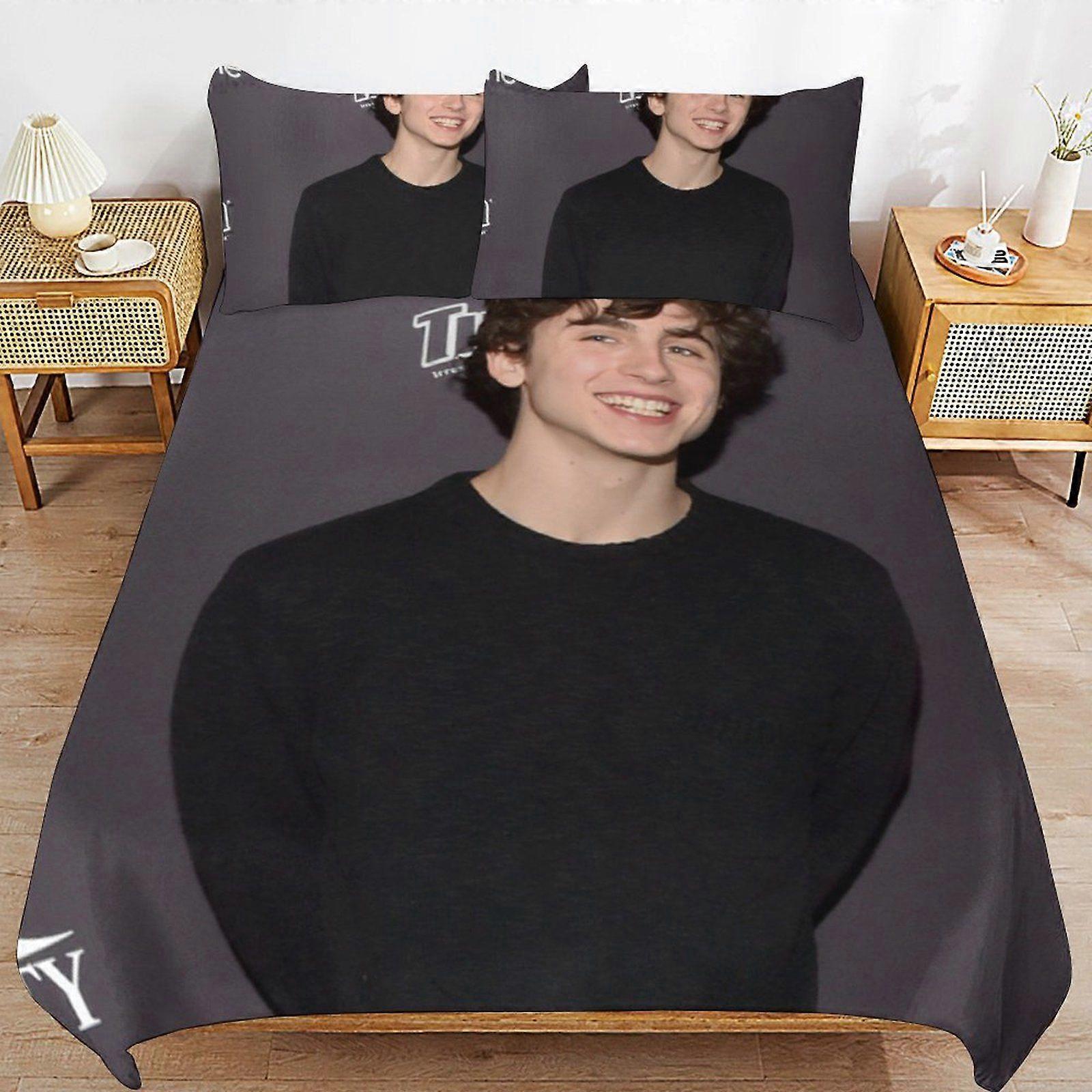 898XB Timothe Chalamet Practical Zipper Closure Soft Texture Long Use Comfort Thread Fabric Duvet Cover Sets Sleep KL898