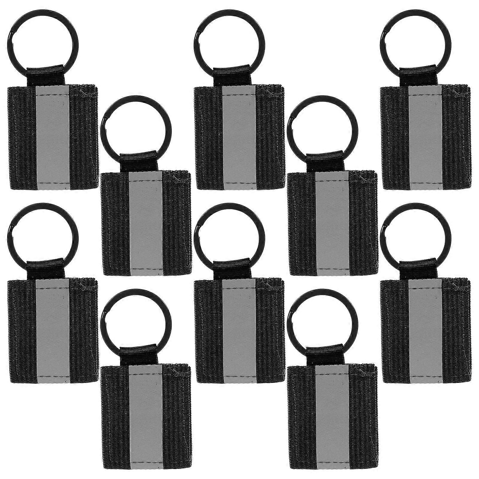 Reflective Keychain Stylish Key Holder Tags with Double Sided Reflection 10Pcs
