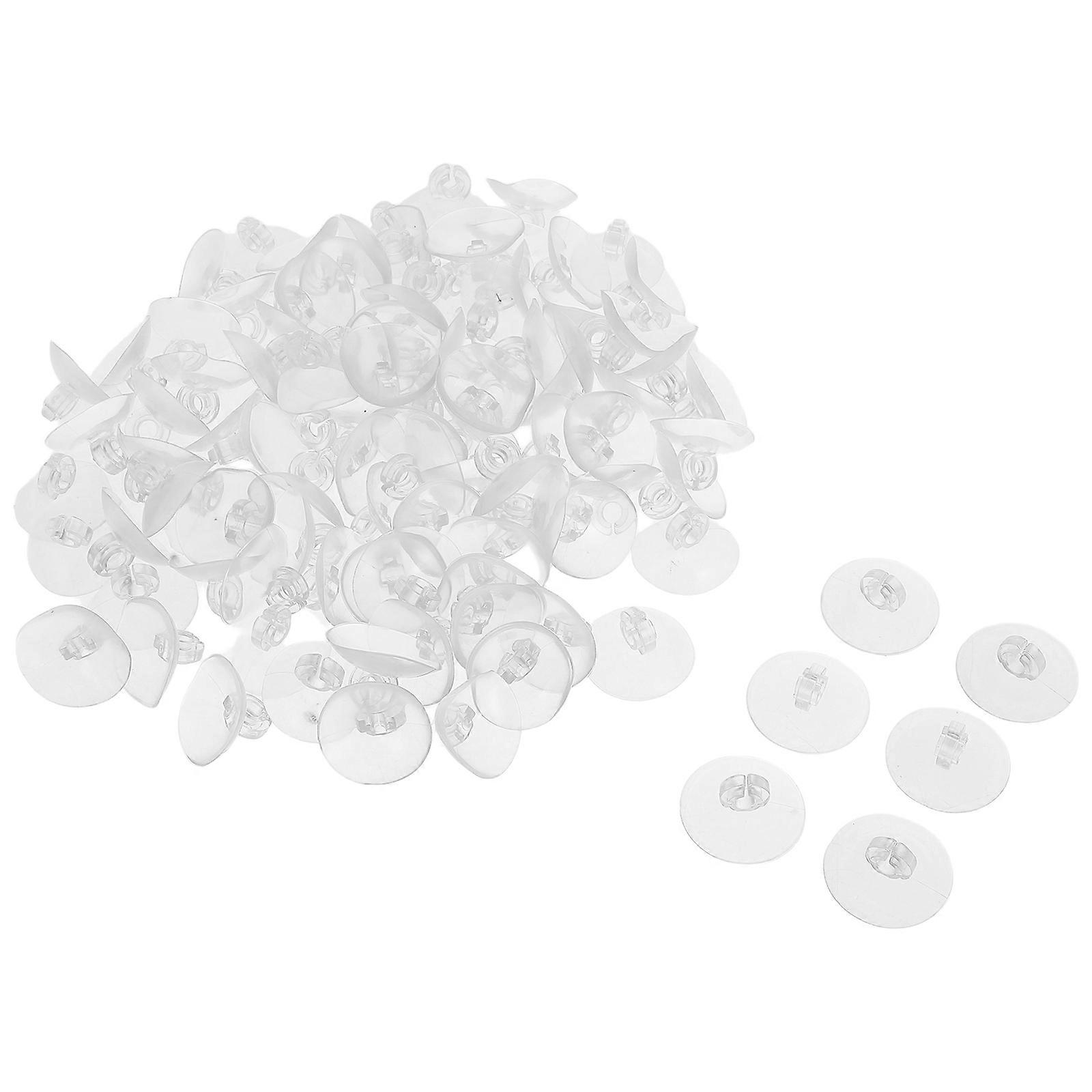 100Pcs Clear Plastic Suction Cup Hooks for Hanging Xmas Lights