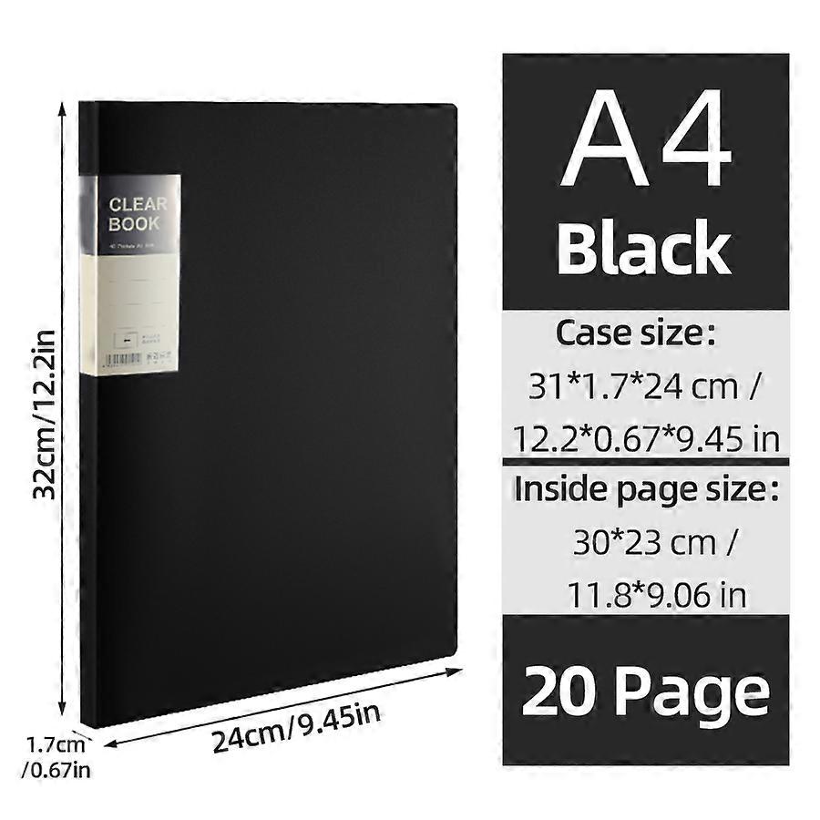 A4 Multi-Pocket Folder (20/30/40/60 Sheets) - Organizer Binder with Dividers, Sheet Mcomic Holder & Insert Pockets