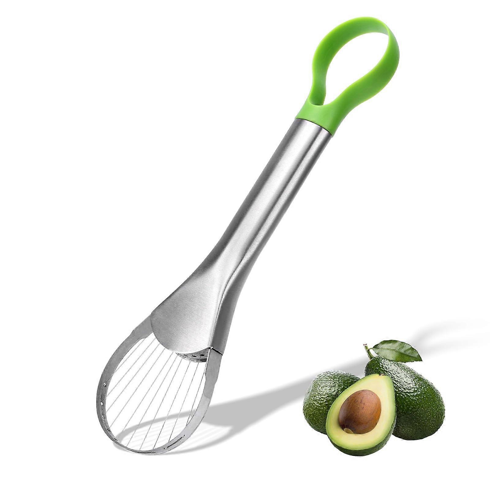 2in1 Stainless Steel Avocado Slicer and Pitter Tool for Precision Cutting in Salads and Sandwiches