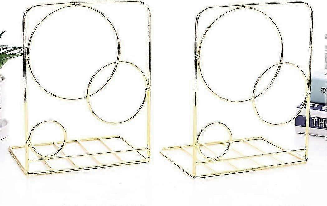 Metal Adjustable Bookends, Creative Minimalist Style, Gold, Desk Bookend
