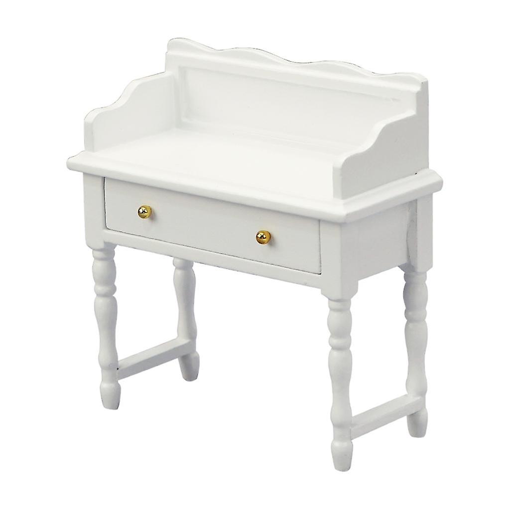 Dollhouse Miniature Computer Desk Dollhouse Accessories Desk with Drawer