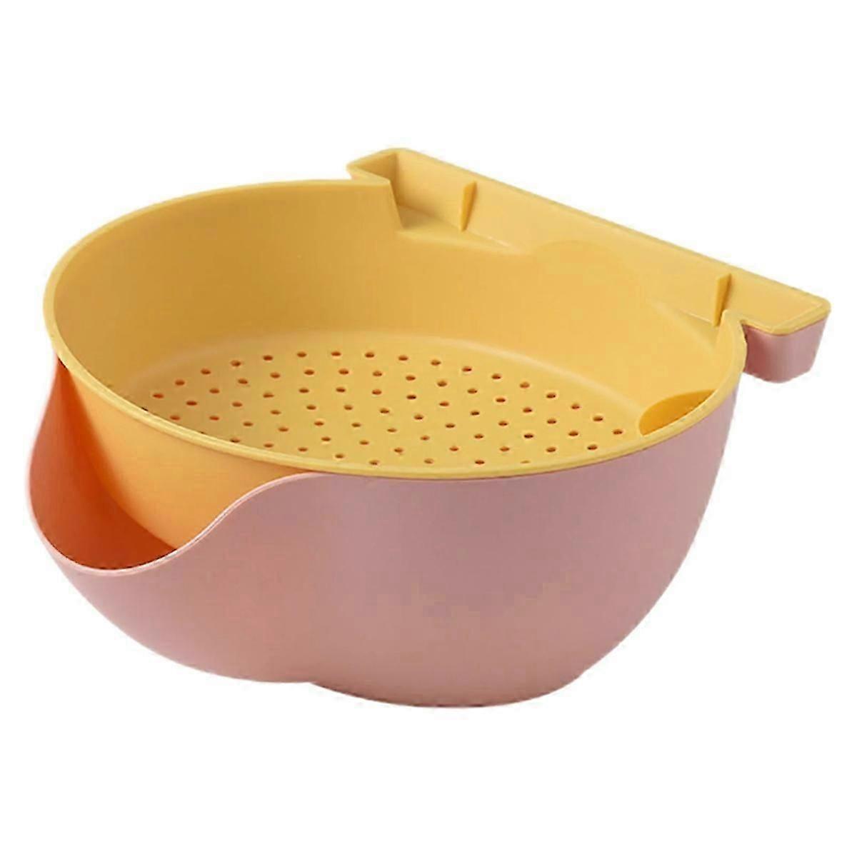 Fruit Vegetable Washing Sink Strainer Basket Pink