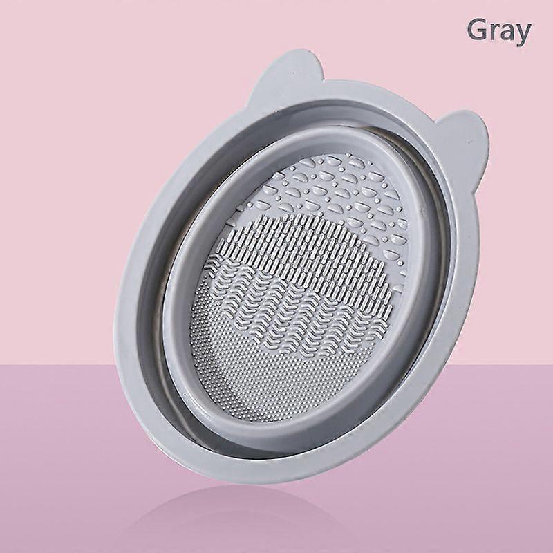 Makeup Brush Cleaning Foldable Silicone Bowl Sponge Washing Mat Drying Rack Net