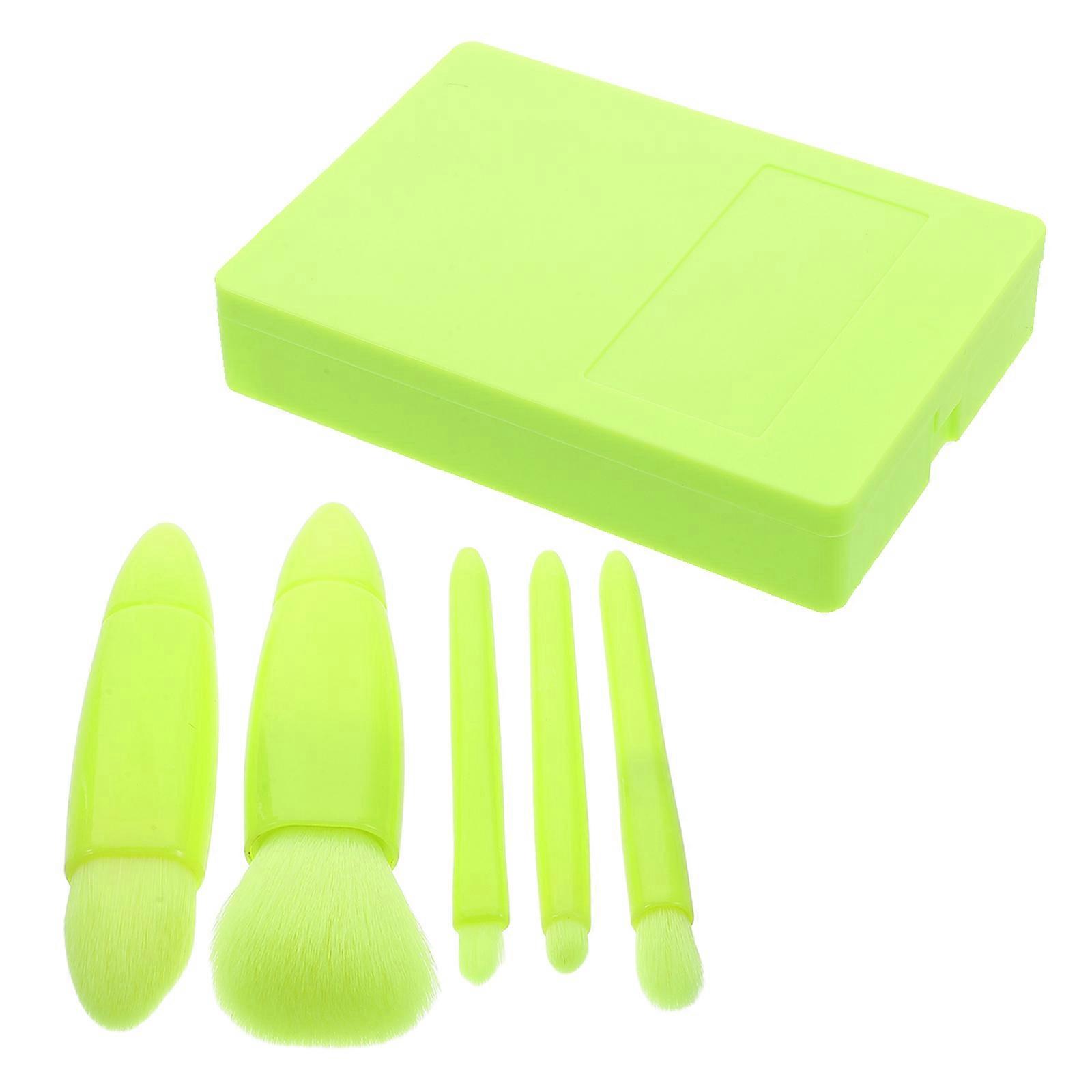 Versatile Mini Makeup Brush Set for Makeup Portable Use with Mirror Case 1Set