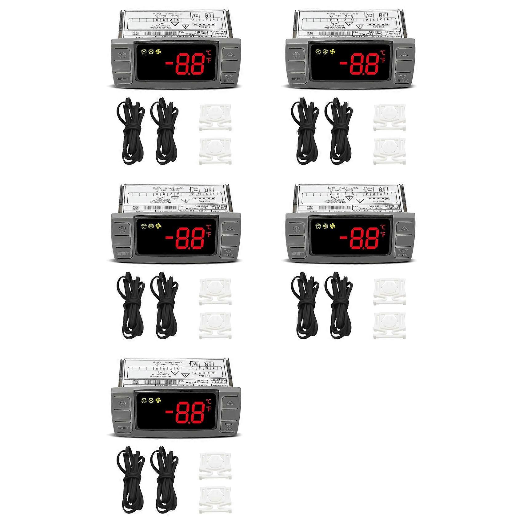 5X for Dixell XR02CX-4N1F1 Temperature Controller, Replace for Dixell Temperature Controller for Refrigerators/Freezer