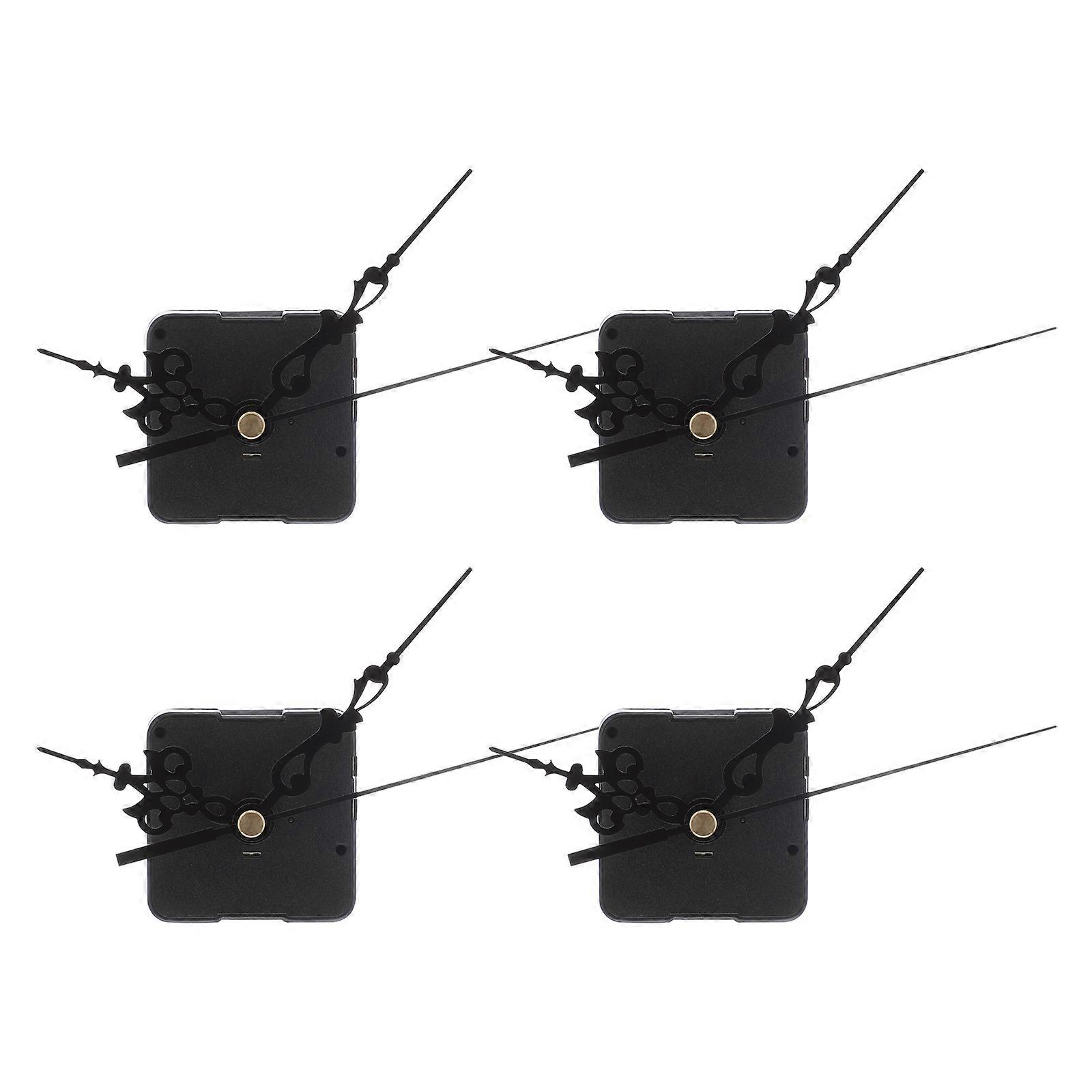 Clock Movement Supply Precise Timekeeping Square Black Plastic Components Kit 4Pcs