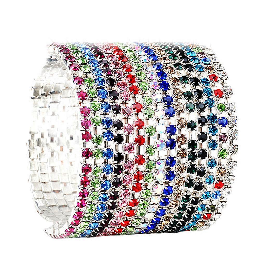 Crystal Bracelets Adjustable Alloy Charm Bangle 12Pcs Mother's Day Present Assorted Color