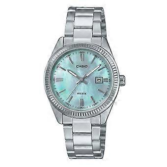 Casio Standard Analog Edelstahl Perlmutt-Zifferblatt Quarz LTP-1302DS-2AV Damenuhr