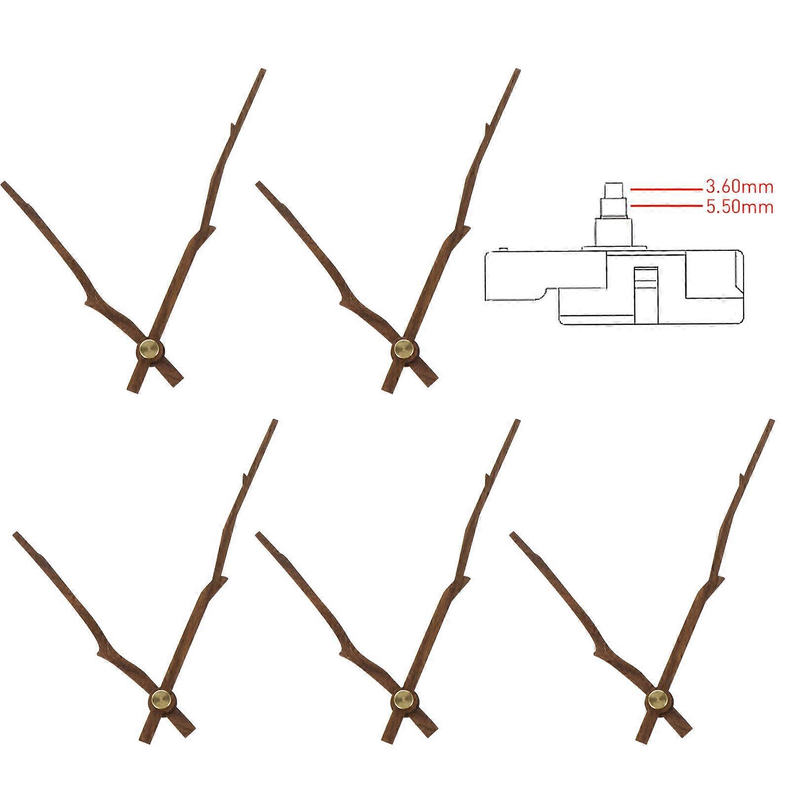 Wooden Clock Hands for Replacement 5Sets DIY Clock Pointer Plate Parts
