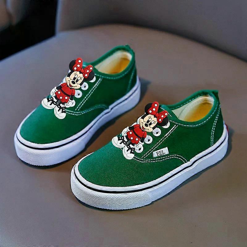 Disney Children Canvas Shoes Board Shoes Spring Autumn New Mickey mouse Girls Solid Color Sneakers Boys Soft Sole Casual Shoes