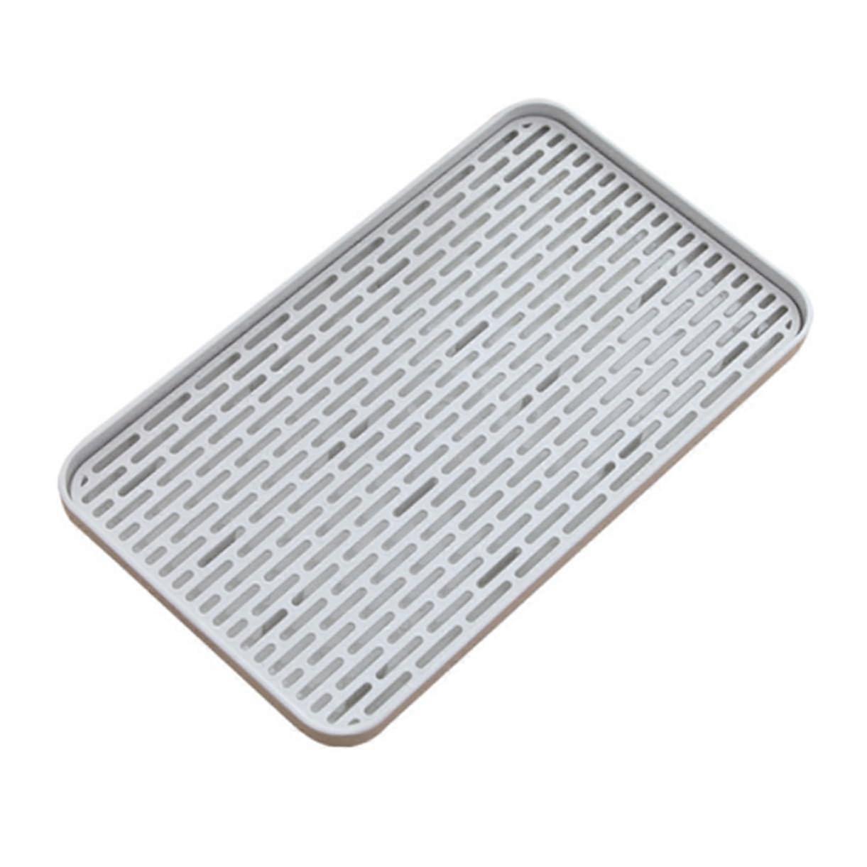 Double Layer Dish Drying Rack with Drain Board and Cup Holder for Countertop Bottle Storage