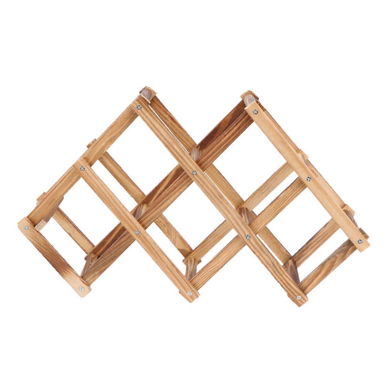 Foldable Wooden Wine Rack Modern Geometric Holder for Home Kitchen Bar SpaceSaving Storage