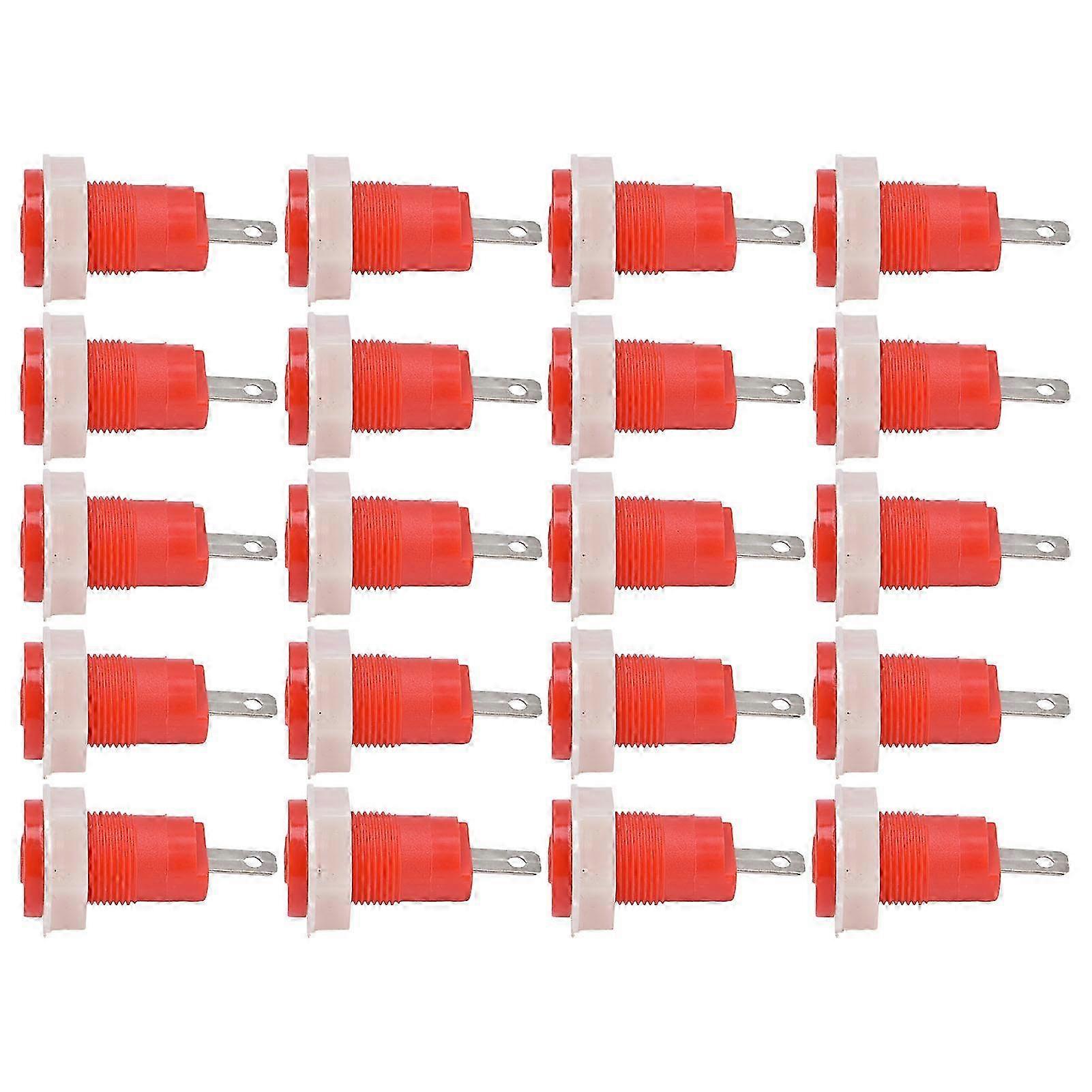 20Pcs Banana Socket Binding Post Adapter Brass Safe Welding Type Grounding Terminal 4mm 402 1KV 32ARed