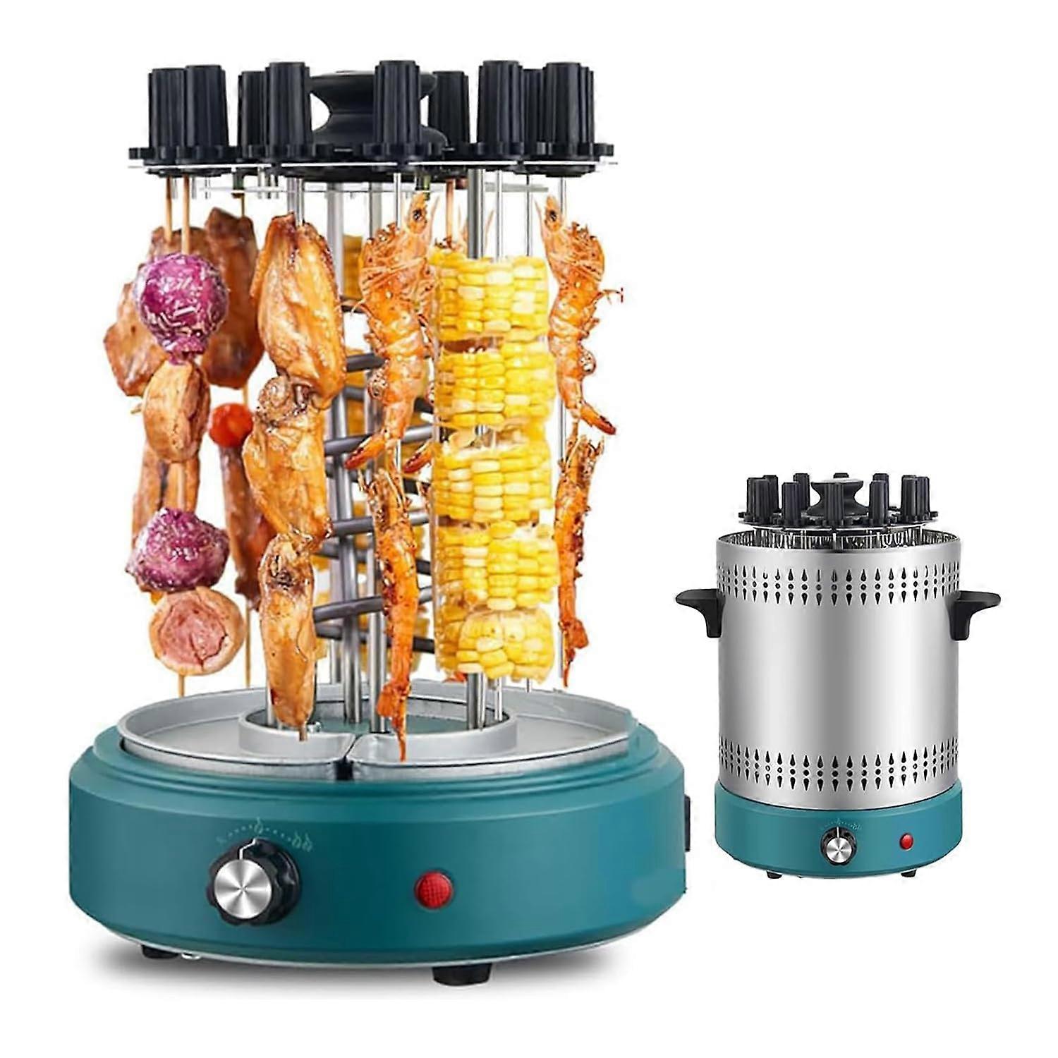 Electric Rotating Grill with Adjustable Temperature, 360° Automatic Rotation, Large Smokeless Capacity