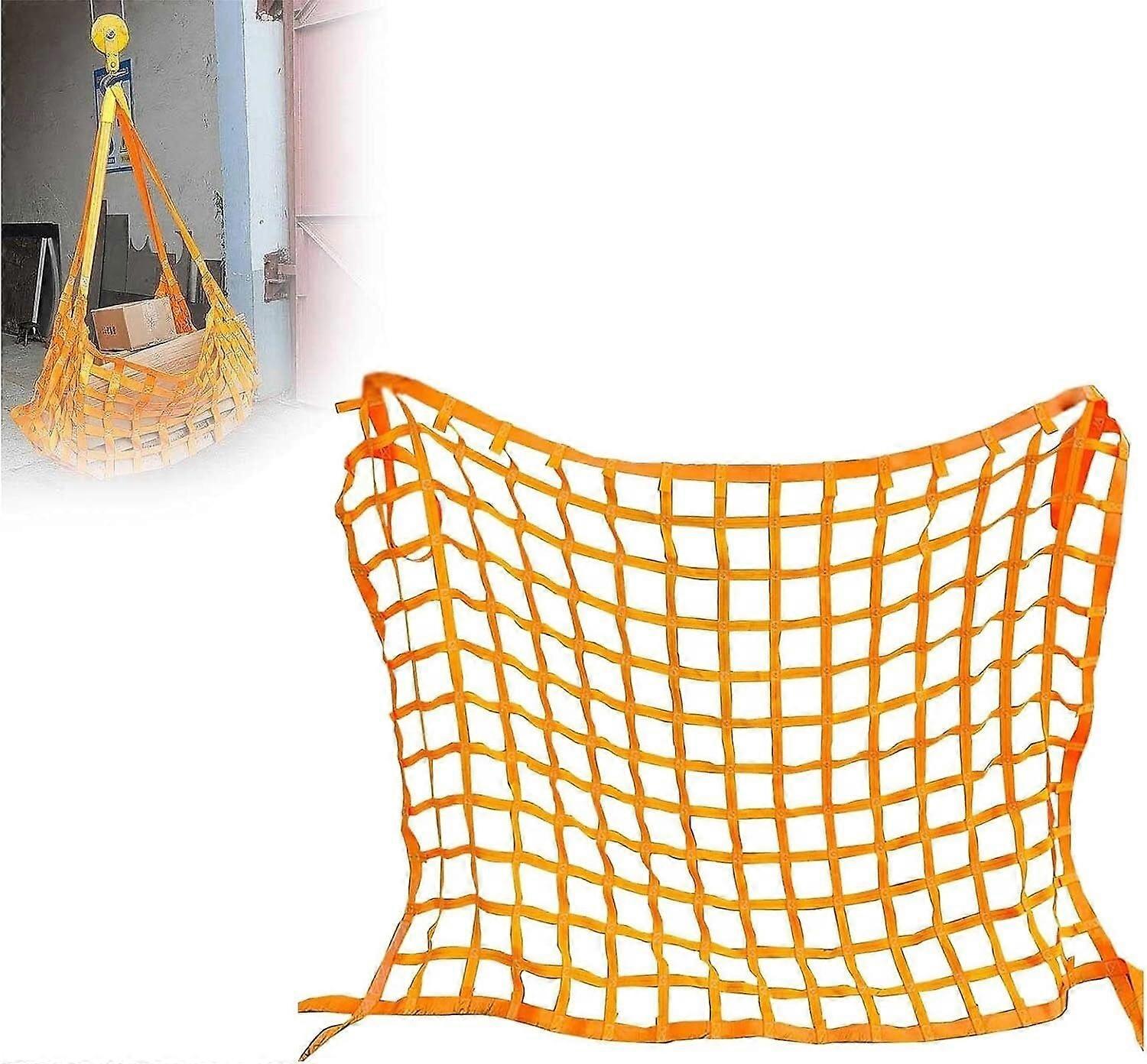 Cargo Lifting Net 1.5x1.5m 500kg Nylon Heavy Duty Sling for Fast Loading and Unloading