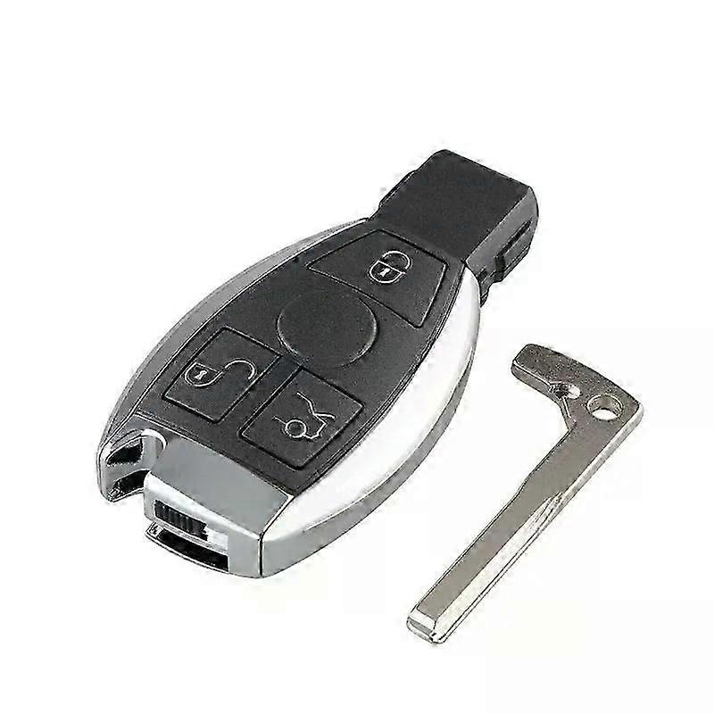 One three-button car key shell with replacement key blank, suitable for Mercedes-Benz BGA ABCES S-Class remote keys.