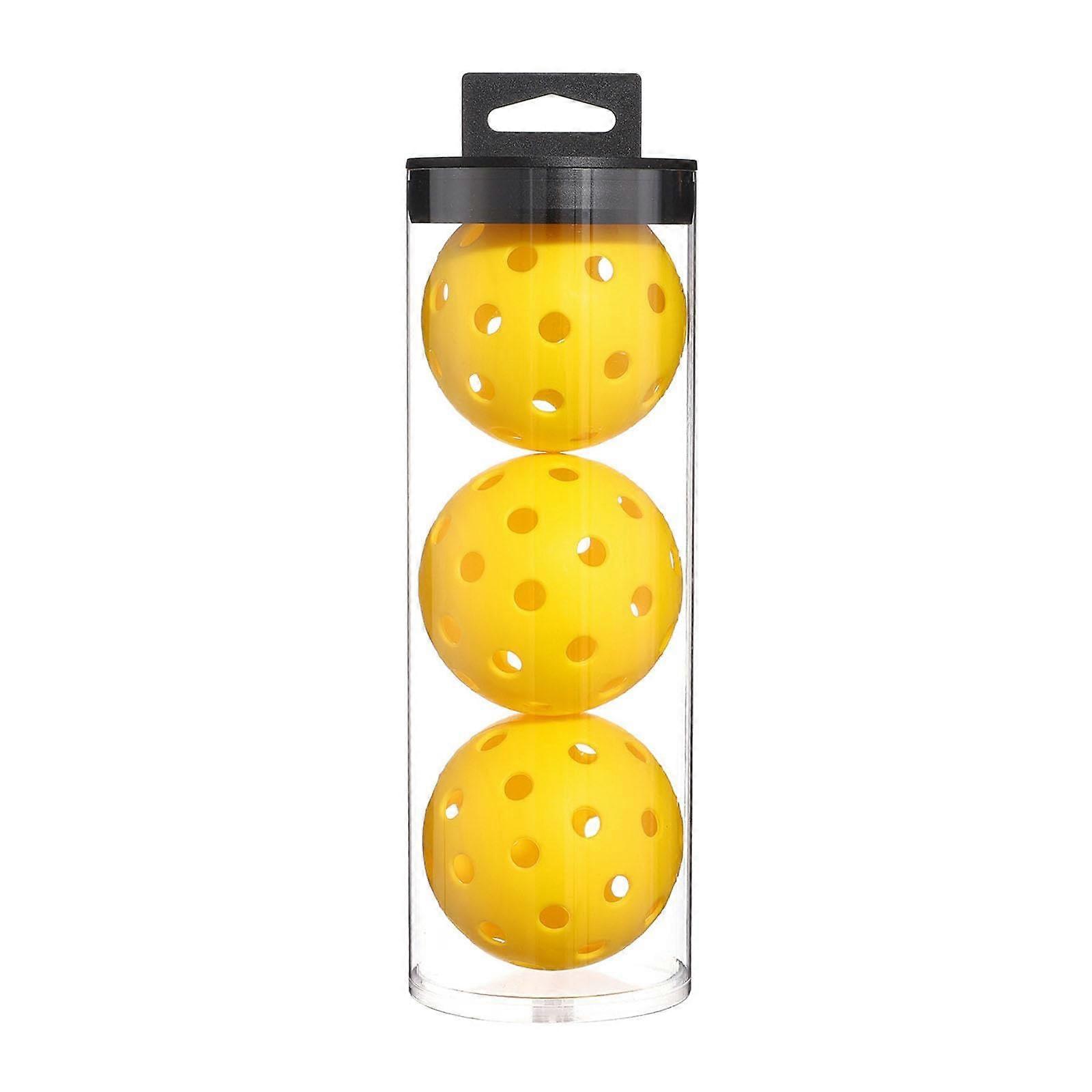 3 Pack  Visibility Yellow Pickleball Balls for Outdoor Practice with Seamless Durable Design