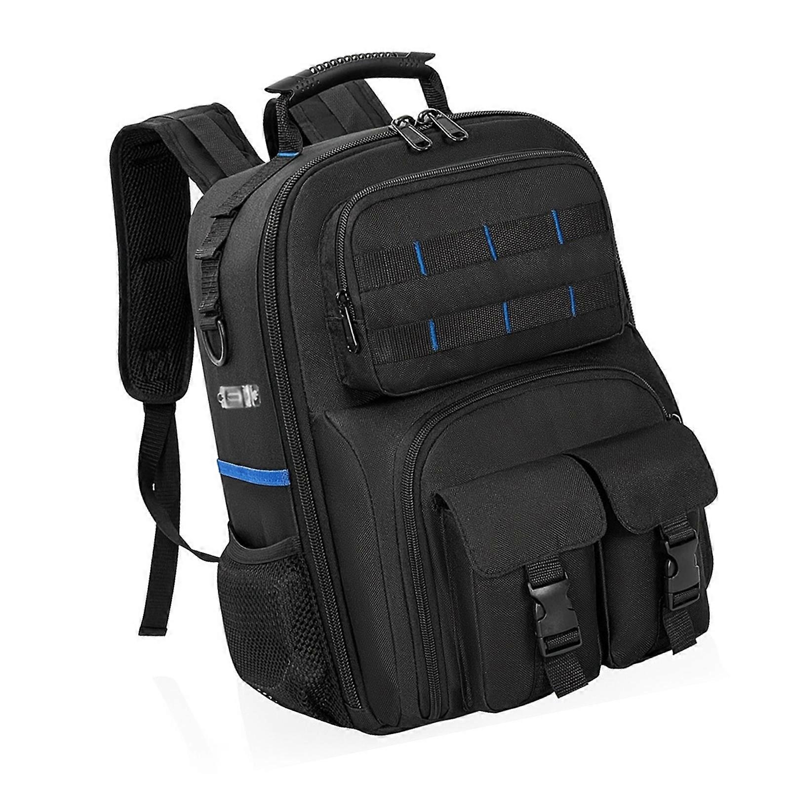 Backpack Tool Bag Support Heavy Duty Tool Storage Bags for Electrician Plumber Adjustable Strap Convenient Multicolor