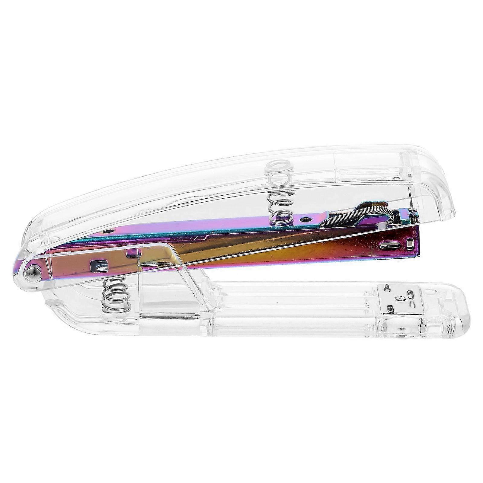 Transparent Plastic stapler for Paper Binding Multi Color Lightweight Compact for Home Office Use