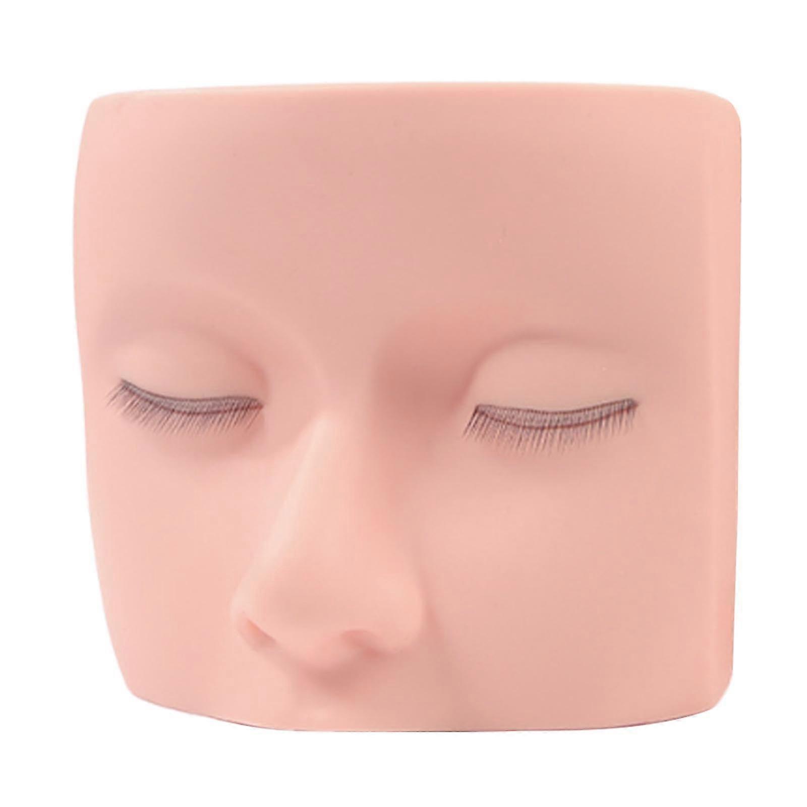 Eyelash Mannequin Head with Realistic Silicone Texture and Reusable Eyelids for Lash Training