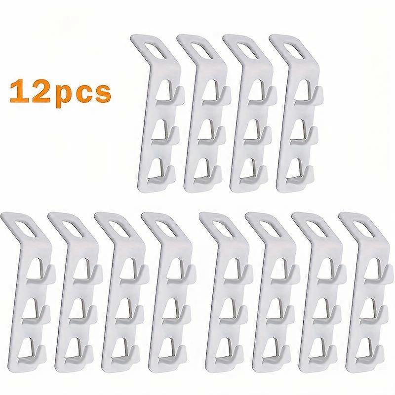 12/8PCS Clothes Hanger Connector Multi-Layer Cascading Clothes Hanger Hooks for Home Multi-Function Closet Storage Rack
