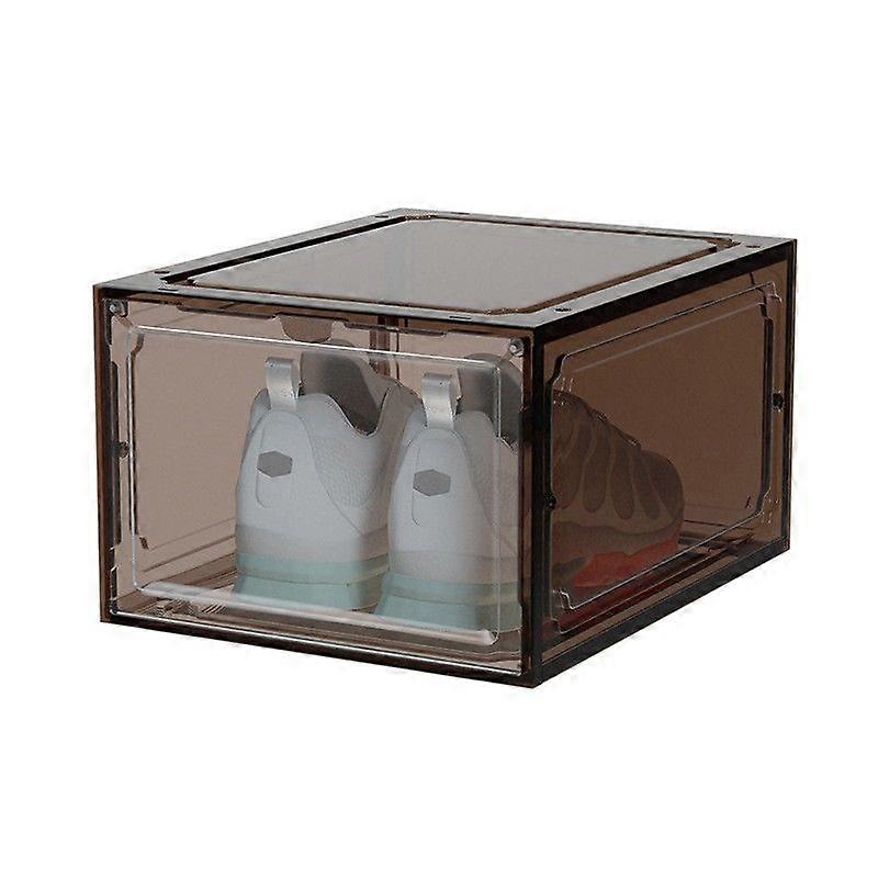 Modular Stackable Shoe Storage Box - Smoke Gray, Foldable & Dustproof