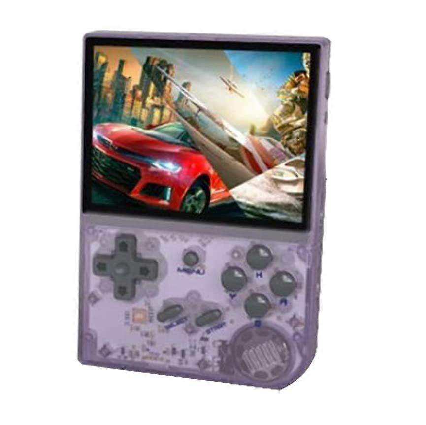 MOLVUS Retro Handheld Game Console 3.5 Inch IPS Display Open Source Dual Storage 64G+128G Purple