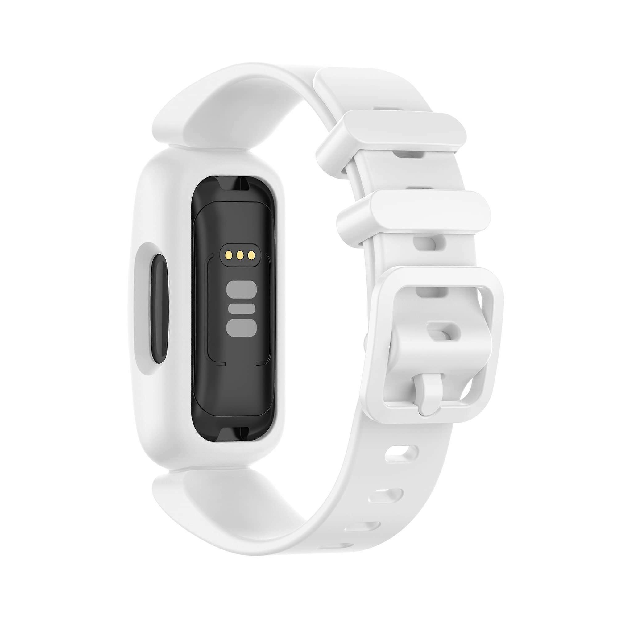 White Soft Silicone Strap Adjustable Replacement Band for Fitbit Ace3 Kids Watch