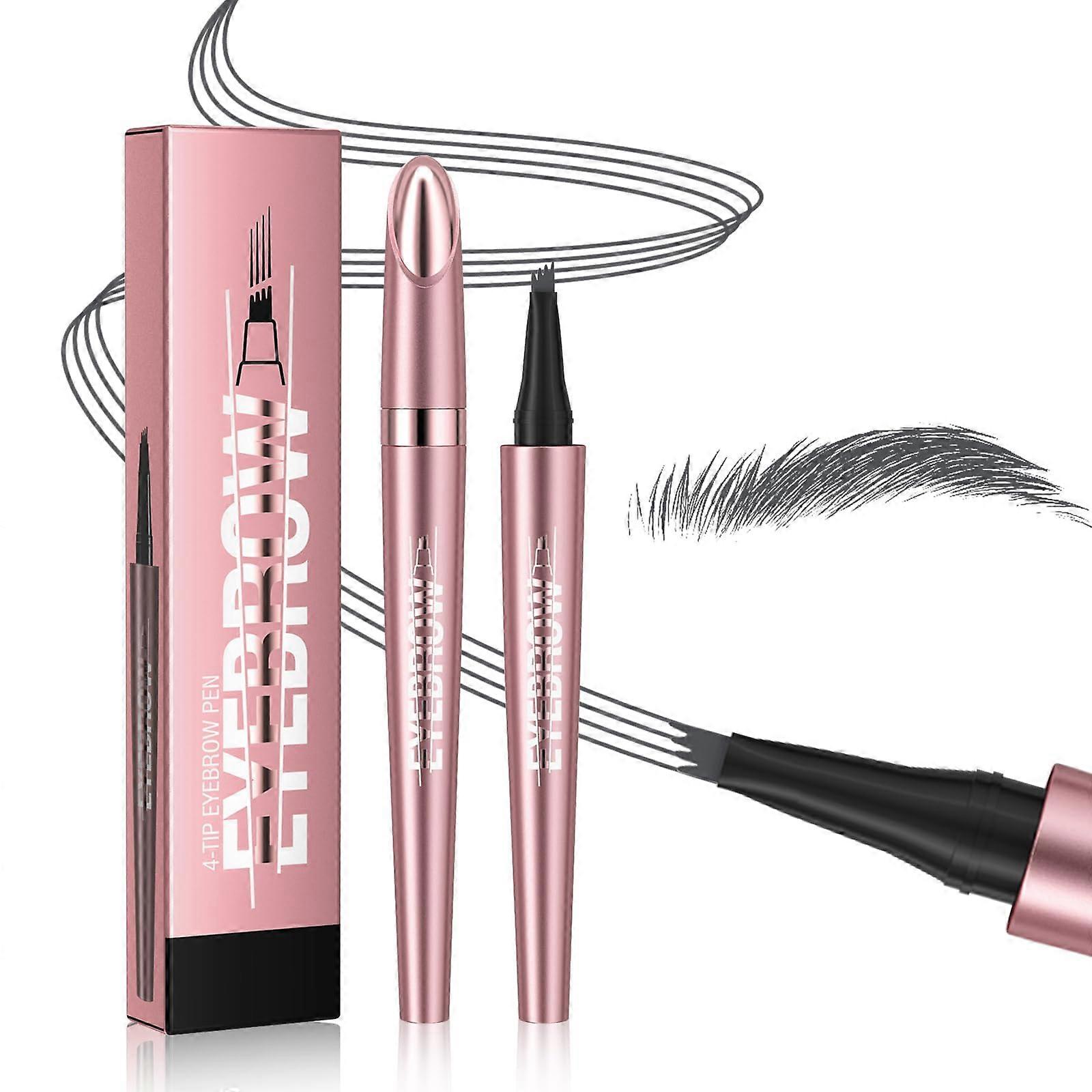 Microblading Eyebrow Pen Waterproof 4 Tip Smudge Proof Long Lasting Natural Brow Beard Eyeliner