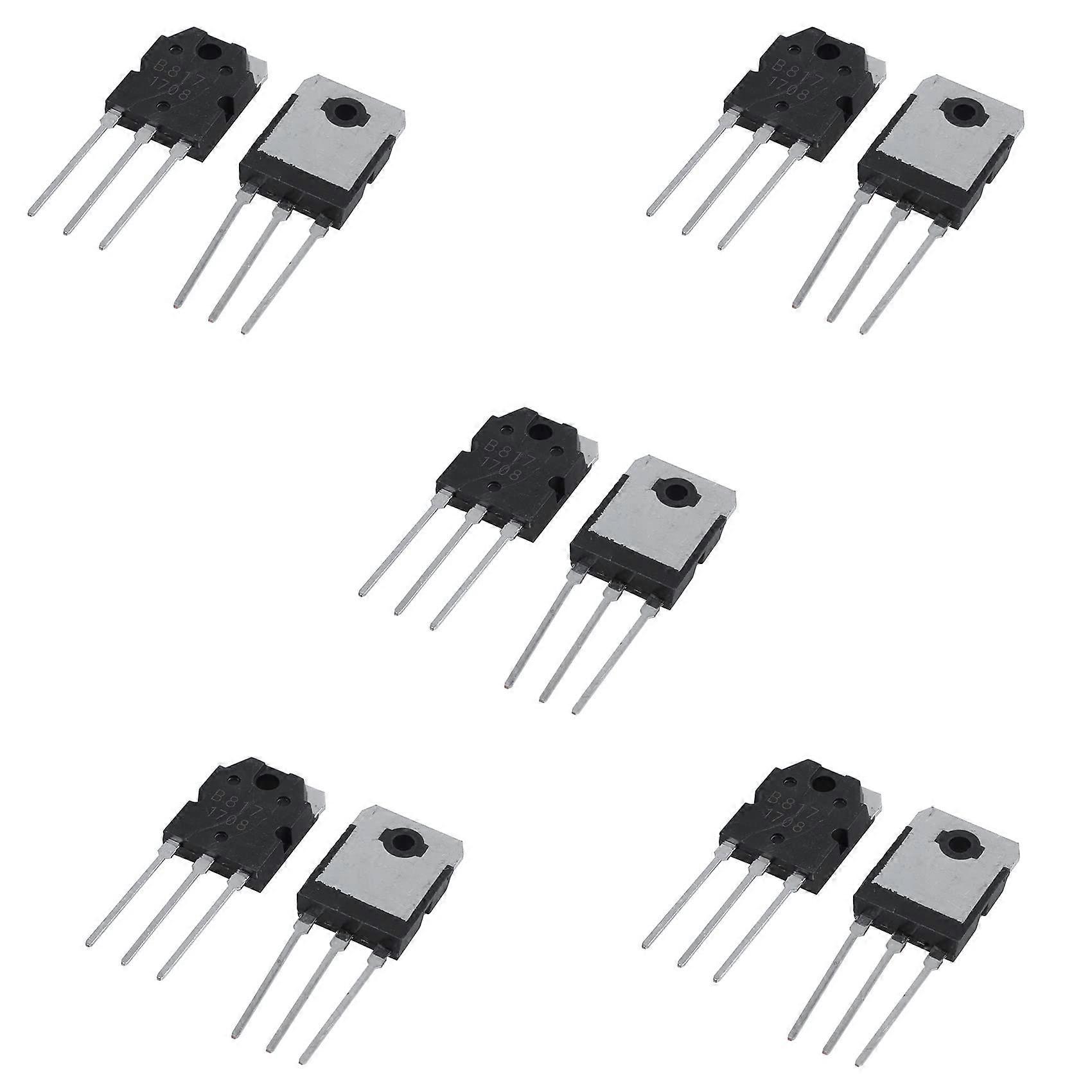 10Pcs D1047 B817 Silicon Power Transistors,  Voltage 200V 12A Audio Amplifier Transistor Pair
