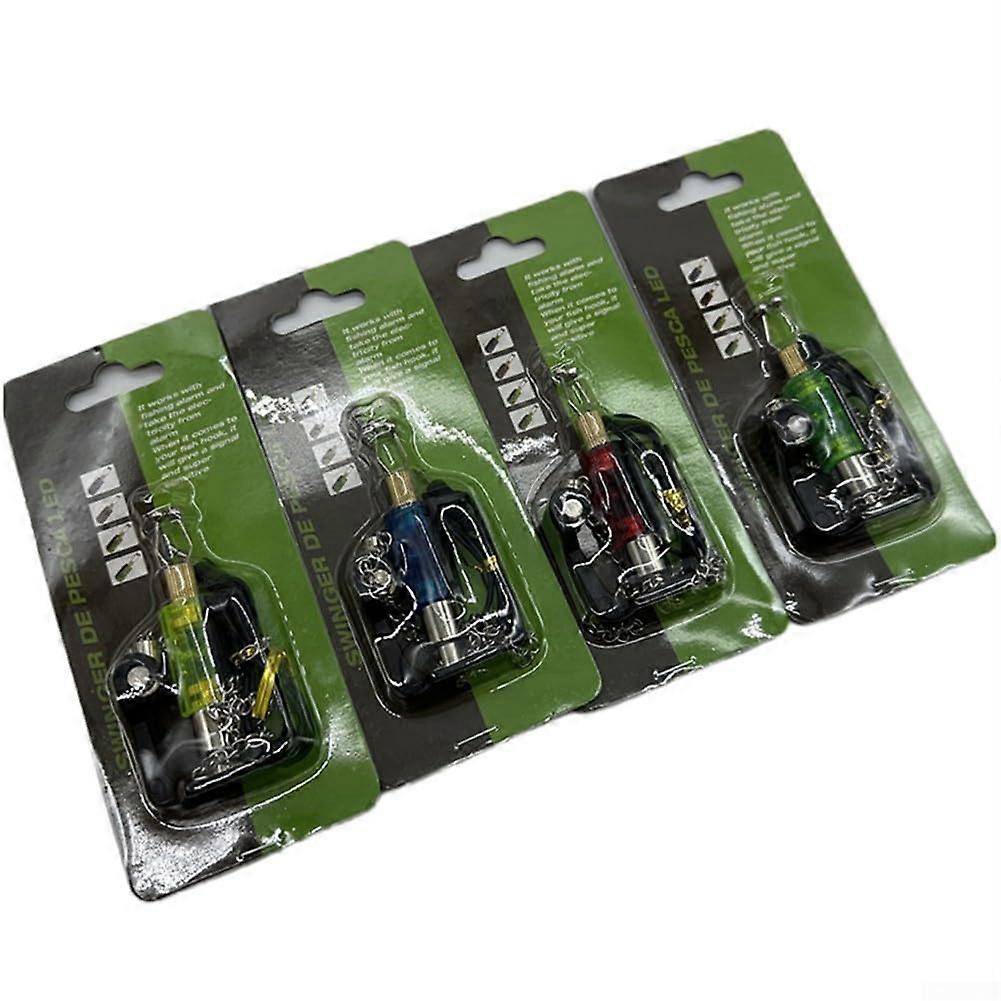Fishing Bite Alarm Set with LED Night Illumination, Adjustable Clips and 4 Color Bobbins