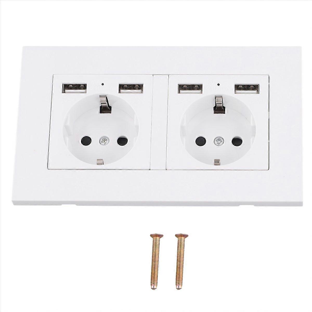 Electrical Double Outlet with 2USB for Home Garden German-Style