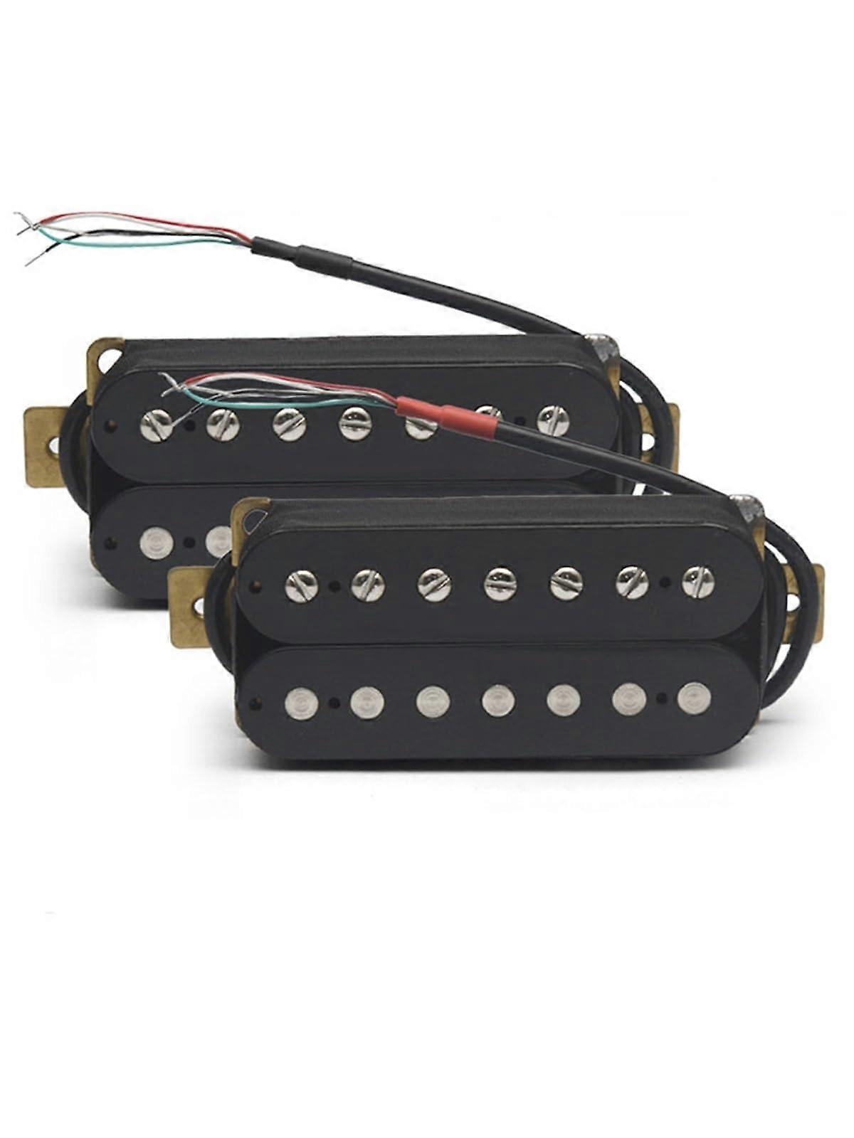 7 String Humbucker Pickup Set Black with Adjustable Magnetic Poles and Wide Dynamic Range