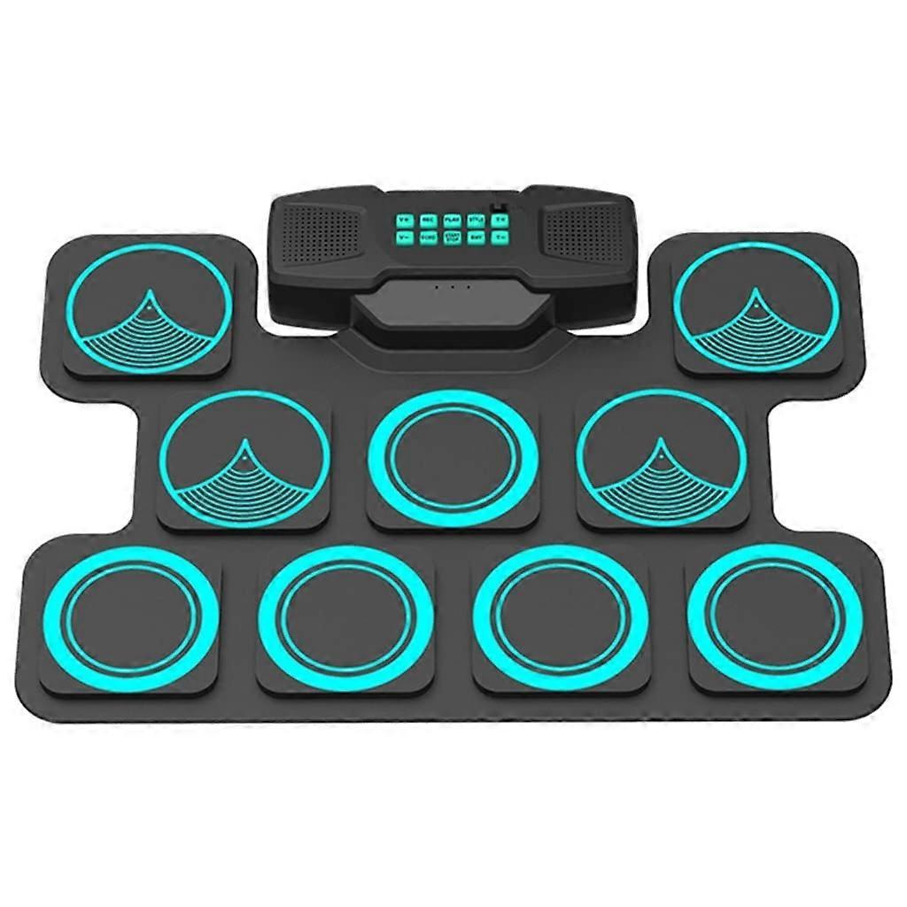 Electronic Drum Set for Beginners with 9 Pads, Builtin Speaker, Multiple Tones, MIDI Compatible