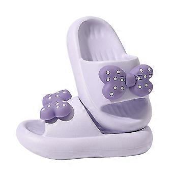 Pantoufles d'été pour petites filles, confortables à porter à l'intérieur comme à l'extérieur, avec un imprimé nœud papillon, pointures 2,5 à 3 ans.
