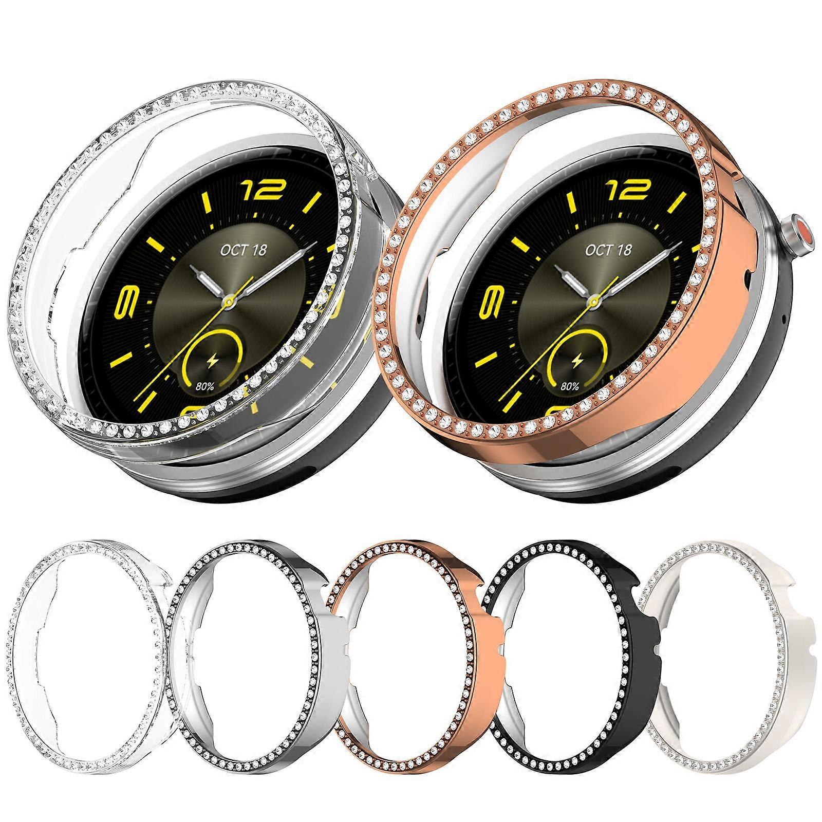 Single Row Diamond Half Coverage Hollow PC Watch Protective Case