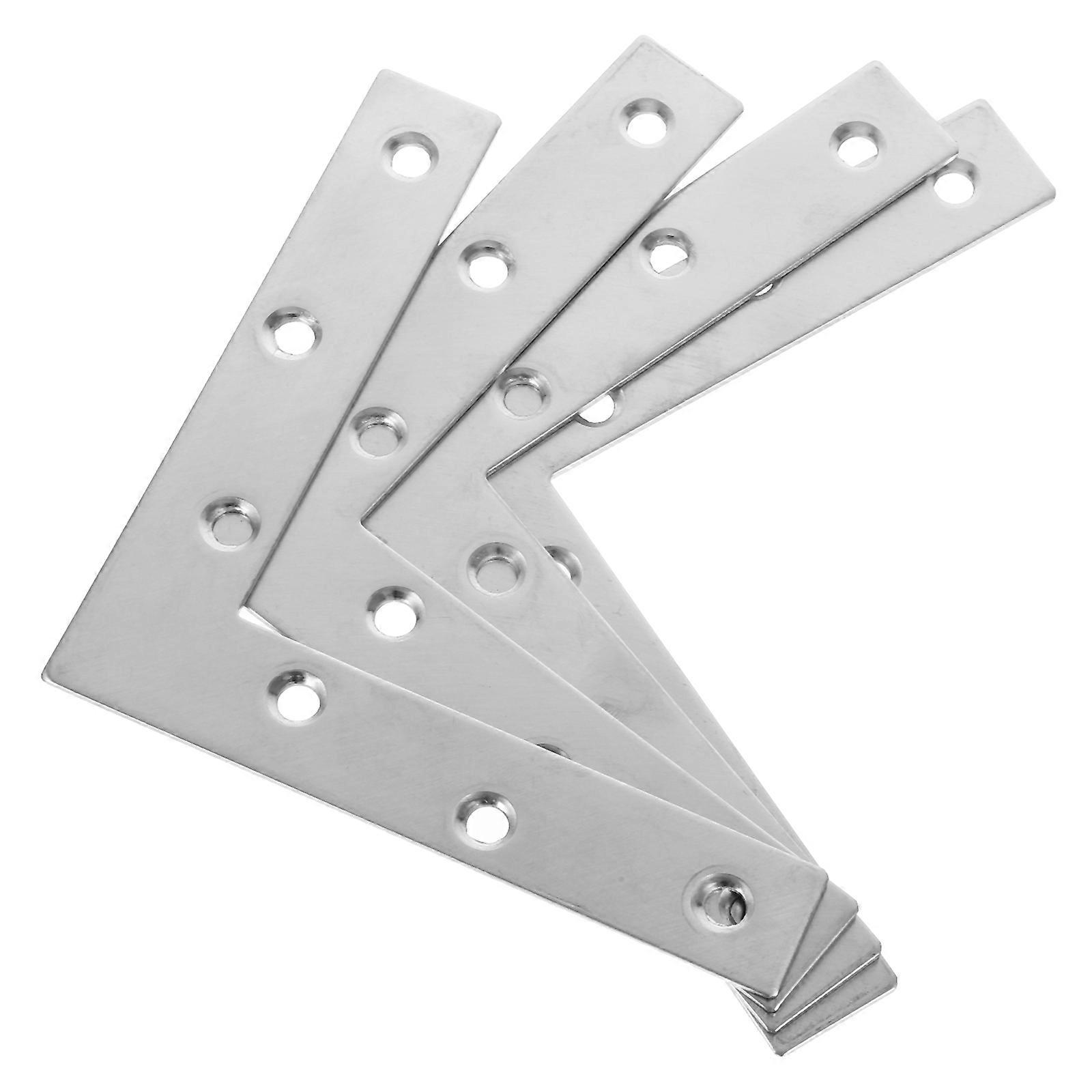 4pcs Angle Brackets Stainless Steel L-shaped Flat Angle Bracket Fixing Brackets