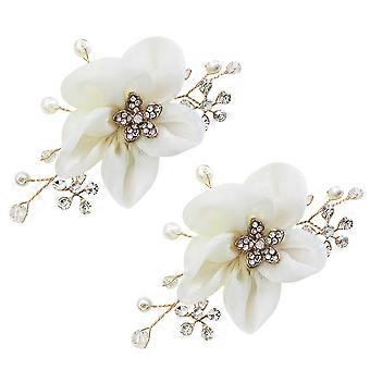 1 par bryllup blomst sko spenne brud Rhinestone skoklipp sko dekorasjon tilbehør